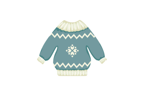 Blue Snowman Christmas Sweater Design Illustrations