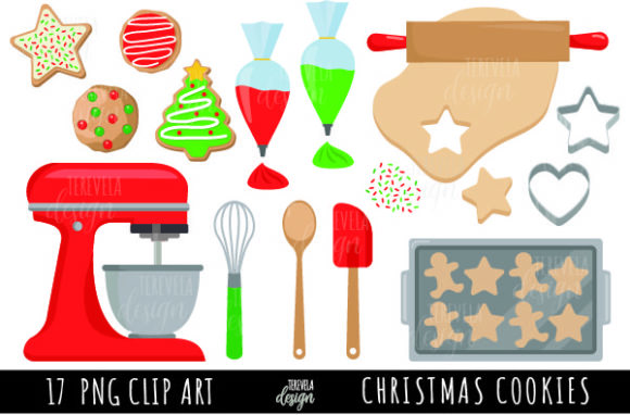 Christmas Cookies, Baking Cookies Illustrations