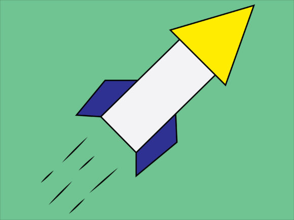 Christmas Rocket Illustration