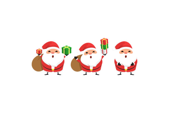 Christmas Santa Cutes Illustrations Set