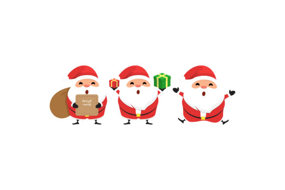 Christmas Santa Vector Set for Editorial and Web Use