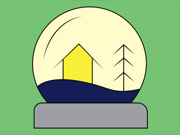 Christmas Snow Ball Illustration for Festive Branding