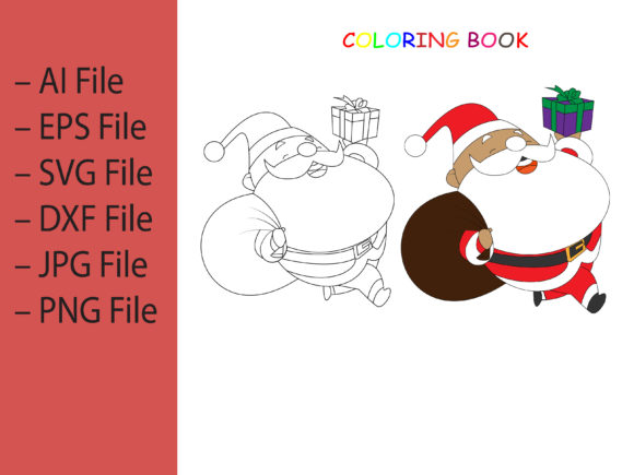 Coloring Santa Claus Christmas Gifts Illustrations
