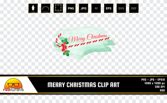 Merry Christmas with Candy Clip Art