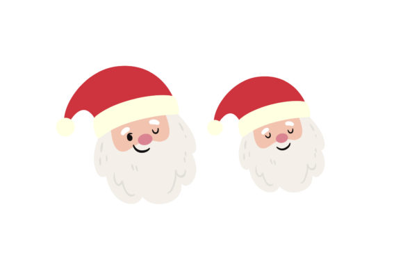 Santa’s Head Vector Assets Christmas Set