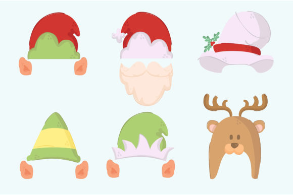 Simple Christmas Hats Illustration