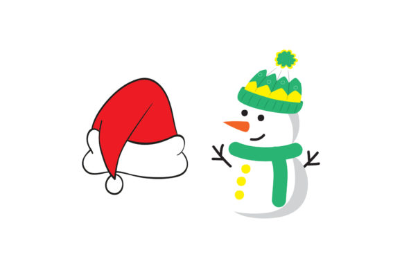 Snowman Hat Christmas Set Illustrations