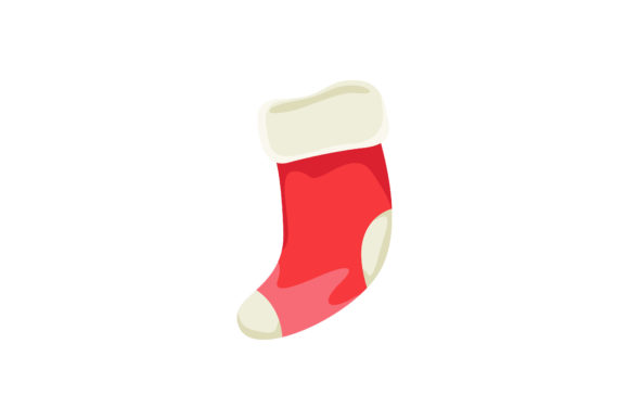 Sweet Red Christmas Sock Illustration
